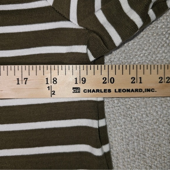 Talbots Color Block Striped Sweater Top 100% Cotton Long Sleeve Boat Neck Size L - Picture 10 of 13